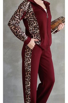 ست بالاتنه و پائین تنه زرشکی زنانه پنبه پلی استر genelartp75 - کد 904833738