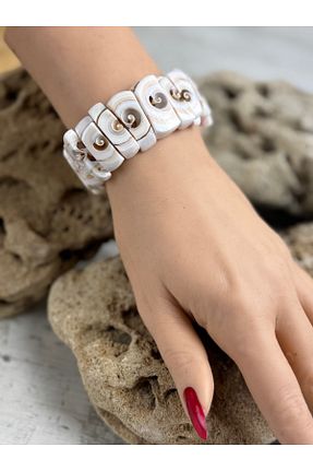 دستبند جواهر بژ زنانه SEDEF TAKI - کد 904902792