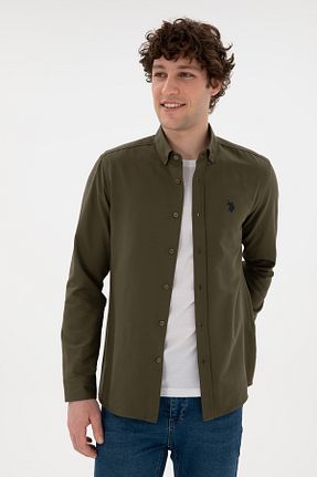 پیراهن خاکی مردانه یقه پیراهنی U.S. Polo Assn. - کد 867227286