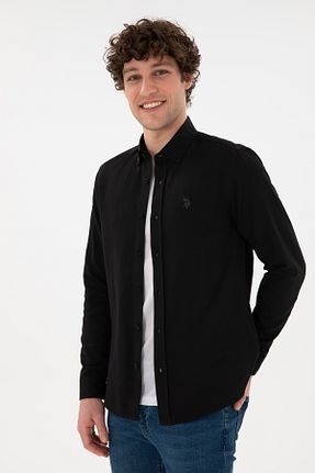 پیراهن مشکی مردانه یقه پیراهنی U.S. Polo Assn. - کد 877426108