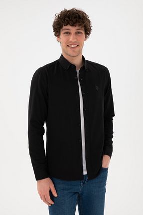 پیراهن مشکی مردانه یقه پیراهنی U.S. Polo Assn. - کد 877426108