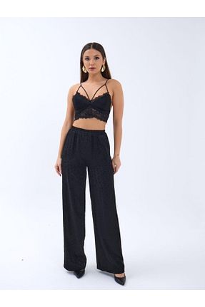 ست بالاتنه و پائین تنه مشکی زنانه بافت hepimiz alalım - کد 906214469