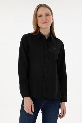 پیراهن مشکی زنانه یقه پیراهنی U.S. Polo Assn. - کد 864348368