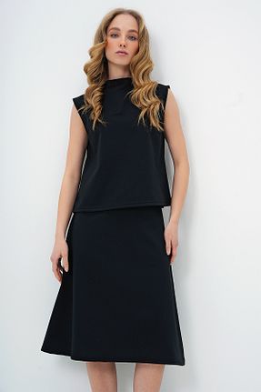 ست بالاتنه و پائین تنه مشکی زنانه بافتنی Trend Alaçatı Stili - کد 891517773