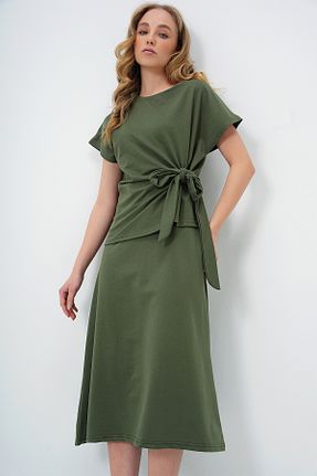 ست بالاتنه و پائین تنه خاکی زنانه بافتنی Trend Alaçatı Stili - کد 891517722