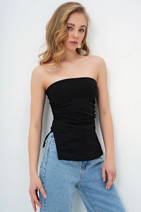 بلوز مشکی زنانه ساده Trend Alaçatı Stili - کد 903022401