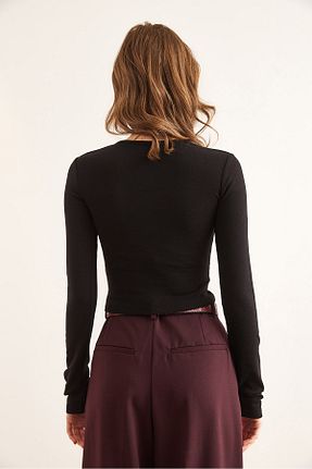 بلوز مشکی زنانه ساده Olalook - کد 904396010