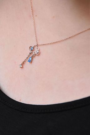 گردنبند نقره طلائی زنانه 925 عیار Papatya Silver - کد 76733340