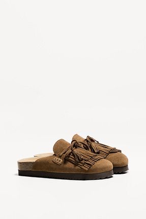 کفش آکسفورد قهوه ای زنانه جیر Bershka - کد 919768734