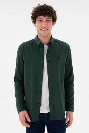 پیراهن سبز مردانه یقه پیراهنی U.S. Polo Assn. - کد 859907319