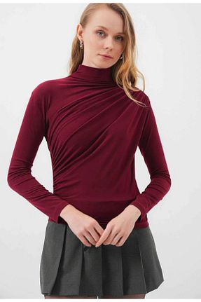 بلوز زرشکی زنانه ساده novalook - کد 904857401