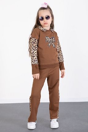 ست بالاتنه و پائین تنه قهوه ای بچه گانه بافتنی Cansın Mini - کد 906255189