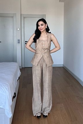 ست بالاتنه و پائین تنه قهوه ای زنانه بافتنی Seda Yalçın Atelier - کد 904927457