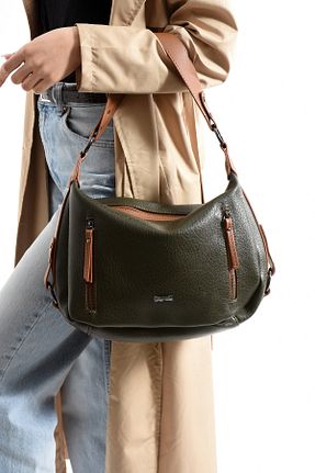 کیف دوشی خاکی زنانه چرم مصنوعی Nas Bag - کد 904942240