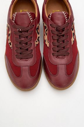 کفش اسنیکر زرشکی زنانه چرم اصل luvishoes - کد 904957831