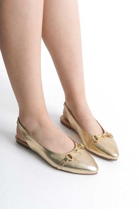 بابت متالیک زنانه چرم خالص GNS Shoes - کد 904951256