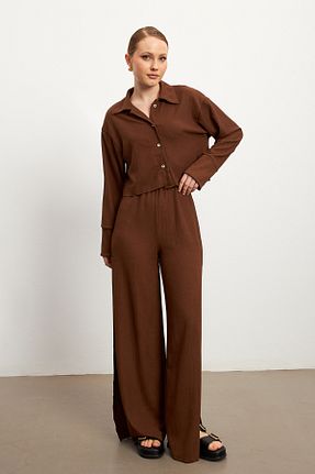 ست بالاتنه و پائین تنه قهوه ای زنانه رگولار MODAGEN - کد 904946111