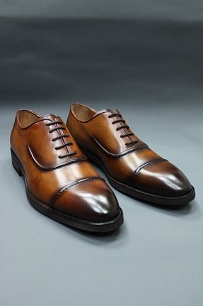 کفش کلاسیک قهوه ای مردانه چرم خالص VAHAP - کد 900154198