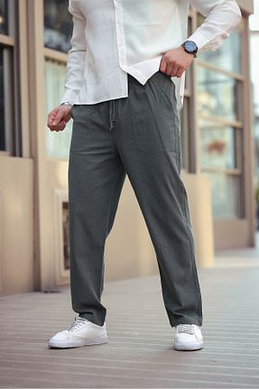 شلوار خاکی مردانه مخلوط کتان COMBİNE MİCHAİL - کد 904980516