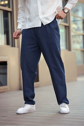 شلوار سرمه ای مردانه مخلوط کتان COMBİNE MİCHAİL - کد 904977622