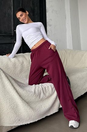 شلوار کرمگن زرشکی زنانه پنبه پلی استر Madmext - کد 900357779