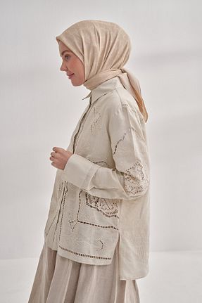 روسری بژ پلی استر ARMANDA - کد 905001166