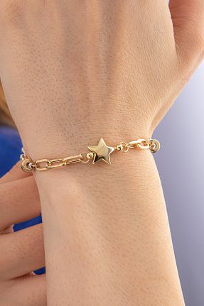 دستبند طلا زرد زنانه 14 عیار Fiyonk Kuyumculuk - کد 904992585