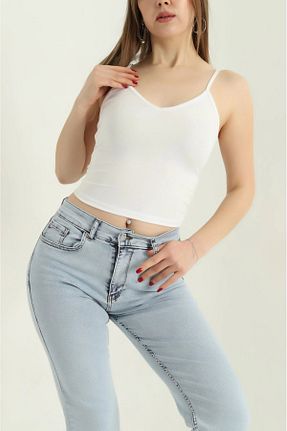 بلوز سفید زنانه ساده Butik Lena - کد 905026798