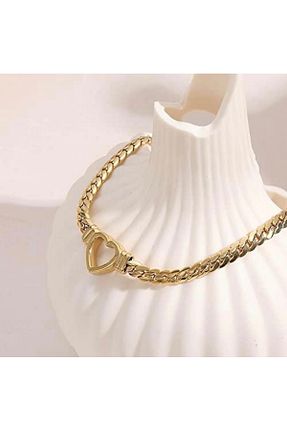 گردنبند استیل ( فولاد ) طلائی زنانه استیل (فولاد) Vi store - کد 905010541