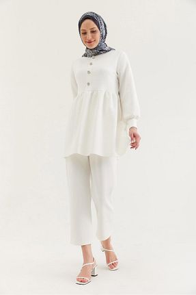 ست بالاتنه و پائین تنه سفید زنانه رگولار CALİENTE - کد 905024868