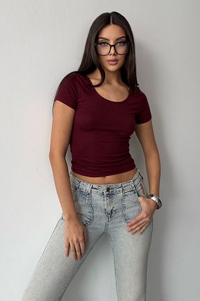 بلوز زرشکی زنانه ساده LACHT - کد 905039104