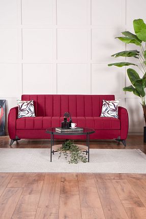 کاناپه زرشکی مخمل Kilim Mobilya - کد 886478305