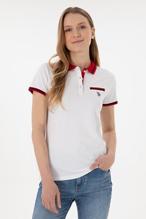 پولوشرت سفید زنانه پنبه ای U.S. Polo Assn. - کد 905031593