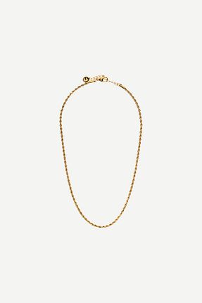 گردنبند جواهر طلائی مردانه مروارید Bershka - کد 905043345
