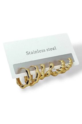گوشواره استیل (فولاد) زرد زنانه استیل (فولاد) Vitastyle - کد 905029513