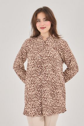 بلوز حجاب قهوه ای زنانه رگولار Elçelya Moda - کد 905028836