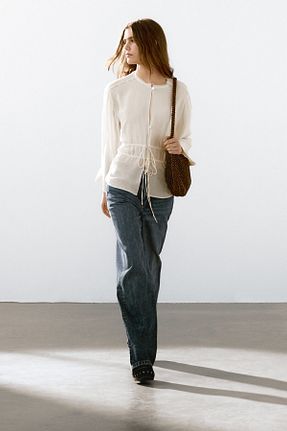 پیراهن سفید زنانه رگولار Massimo Dutti - کد 905051782