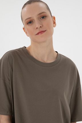 تیشرت قهوه ای زنانه اورسایز U.S. Polo Assn. - کد 905051541