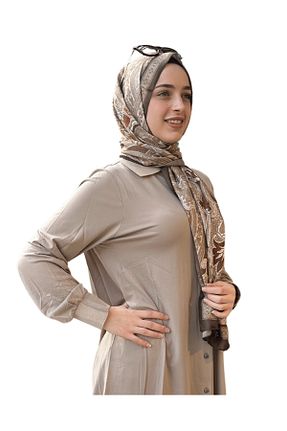 شال قهوه ای زنانه ابریشم inve - کد 905058005