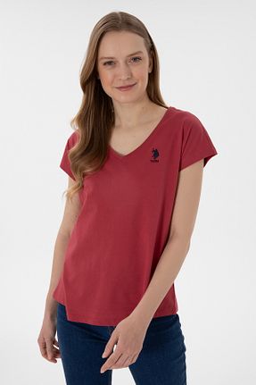 تیشرت زرشکی زنانه رگولار U.S. Polo Assn. - کد 905057973