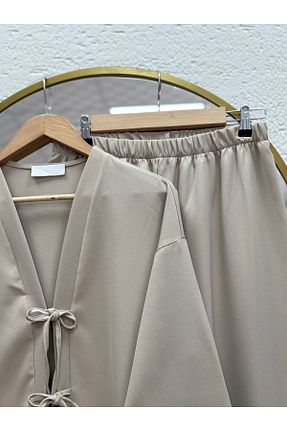 ست بالاتنه و پائین تنه حجاب طوسی زنانه رگولار Ebrar Store - کد 905051114