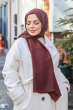 شال زرشکی زنانه پنبه ای Armine - کد 905068232