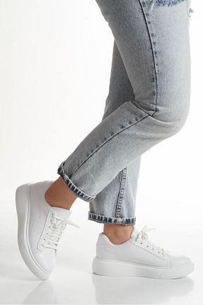 کفش اسنیکر سفید زنانه بند دار MyLina Shoes - کد 905073237