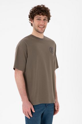 تیشرت قهوه ای مردانه اورسایز U.S. Polo Assn. - کد 905103990