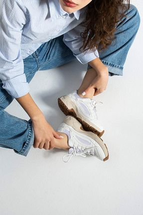 کفش اسنیکر سفید زنانه چرم Getcho - کد 905103936