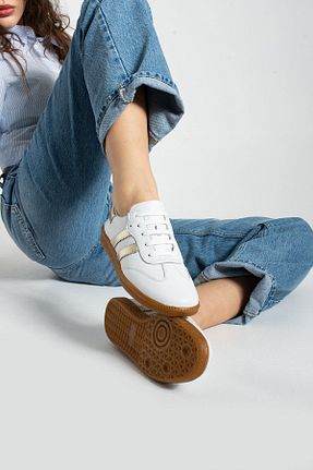 کفش اسنیکر سفید زنانه چرم اصل Getcho - کد 905101828