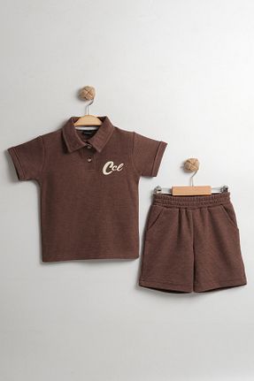 ست بالاتنه و پائین تنه قهوه ای بچه گانه بافت c.c.l. coccolin kids baby clup - کد 905144445