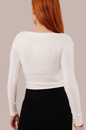 بلوز سفید زنانه ساده mefru - کد 905147141