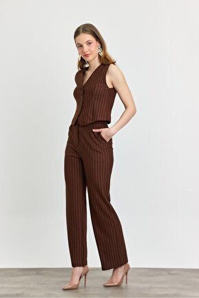 ست بالاتنه و پائین تنه قهوه ای زنانه رگولار Rays - کد 882201525