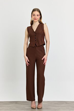 ست بالاتنه و پائین تنه قهوه ای زنانه رگولار Rays - کد 882201525